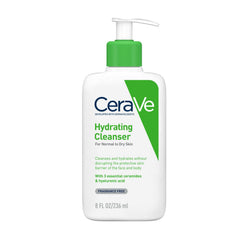 CeraVe Hydrating Cleanser For Normal To Dry Skin (236ml) - Non-Foaming Face Wash with Hyaluronic Acid And Ceramides | Non-Comedogenic, Non-Irritating And Fragrance-Free Cleanser