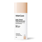 WishCare Daily Fluid Tinted Sunscreen SPF50 PA++++| L102 | Broad Spectrum Protection for all skin types | In-Vivo Tested Tinted Sun Screen | D-Panthenol, Niacinamide, Ectoin & Ginseng | 50ml