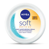 NIVEA Soft Daily SPF 15 Moisturizer | 88% UV Protection | Face & Body Cream for Healthy Glow in 5 Days | No White Cast | Vitamin E & Shea Butter | Lightweight, Quick Absorbing | 72H Hydration | 50ml