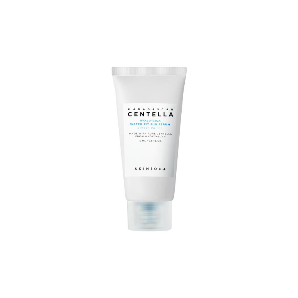 SKIN1004 Hyalu-Cica Water-Fit Sun Serum SPF 50 PA++++| Lightweight Korean Sunscreen for All Skin Types with Hyaluronic Acid & Centella, 15ml