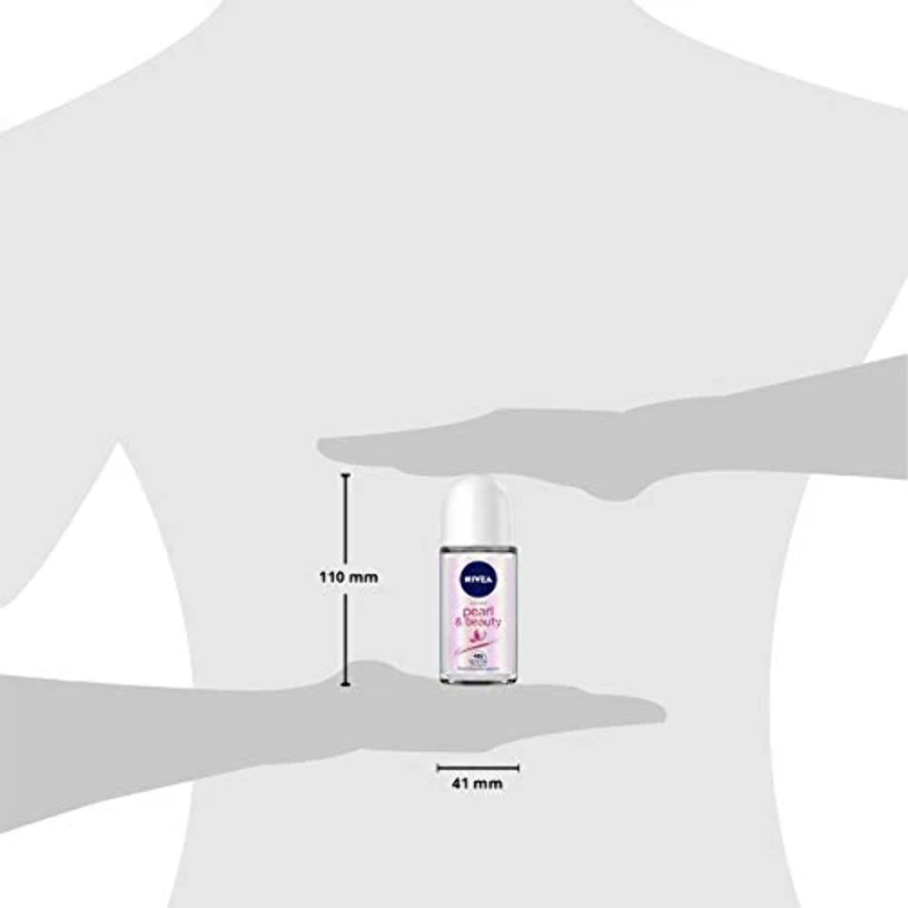 NIVEA Pearl and Beauty 50ml Deo Underarm Roll On | With Pearl Extracts & Avocado Oil | 72 H Long Lasting Floral Scent | 0% Alcohol and Dermat Approved | For Women