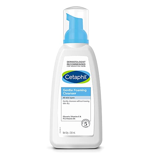 Foaming Face Wash By Cetaphil, Gentle Foaming Cleanser for All Skin Types - 236 ml| Foaming Face Wash with Vitamin E, B5| Dermatologist Recommended| Paraben, Sulphate Free