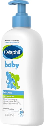 Cetaphil Baby Daily Lotion, Suitable for baby’s delicate skin, Shea Butter and Vit E, Dermatologist Tested and Pediatrician Recommended, 400 ml
