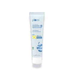 Plum 2% Niacinamide & Rice Water Sunscreen SPF 50 PA+++ | for Oily, Dry & Combination Skin | UVA/UVB Protection | Reduces Tan & Brightens Skin | No White Cast & Non-Sticky | for Women & Men | 15g