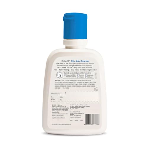 Cetaphil Oily Skin Cleanser , Daily Face Wash for Oily, Acne prone Skin , Gentle Foaming, 125ml