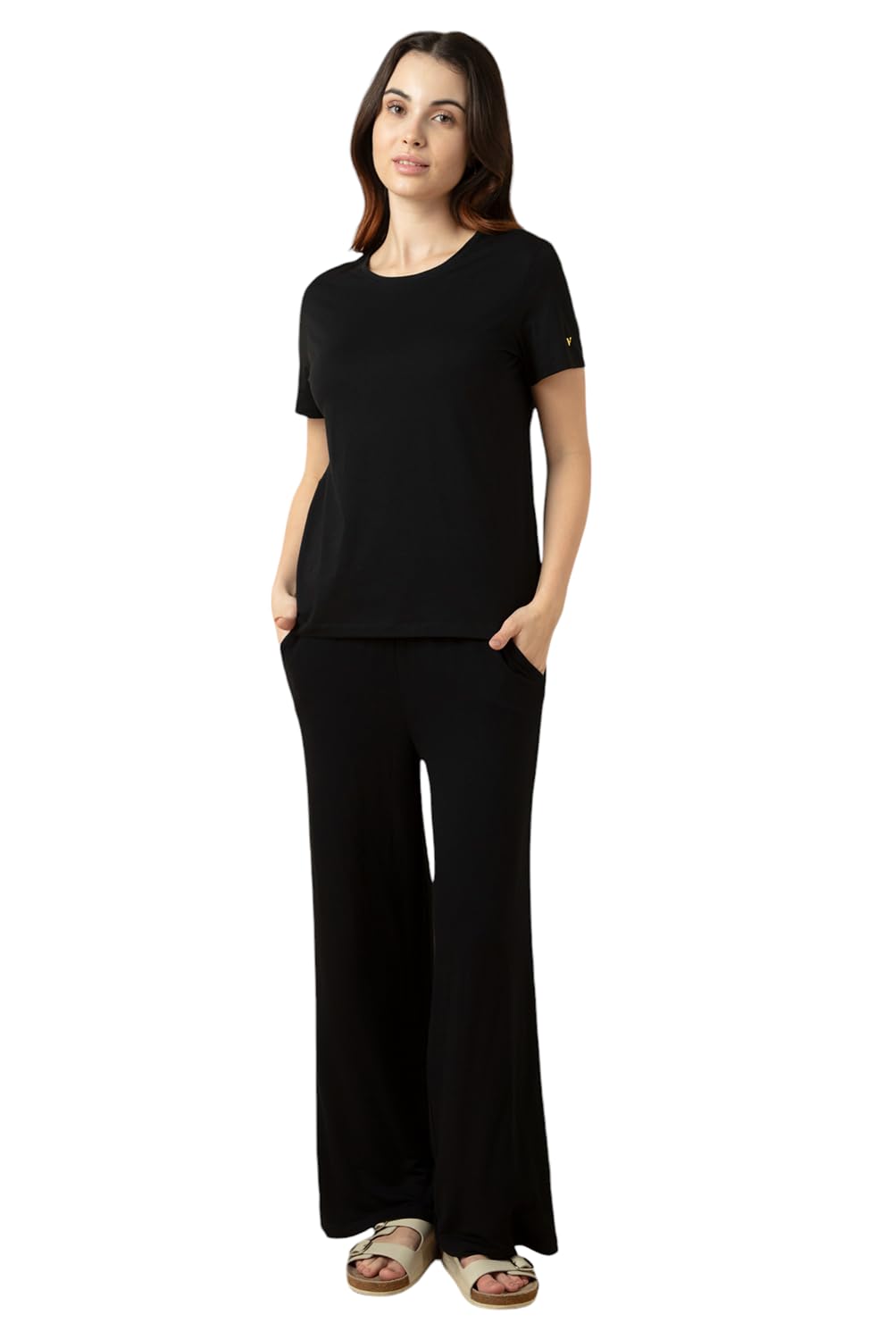 Van Heusen Women's Cotton Relaxed Fit Lounge T Shirt - Relax Fit, Round Neck, Short Sleeves