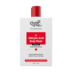 Chemist at Play 1% Salicylic Acid Body Wash 236ml | Paraben & SLS Free | Gentle Exfoliating Shower Gel | Prevents Body Acne, Bumpy Skin & Deep Cleanses Skin