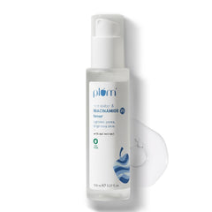 Plum 3% Niacinamide & Rice Water Face Toner | Alcohol-Free Toner for Oily Acne Prone Dry Combination Skin | Pore Tightening & Glowing Skin |Fades Blemishes, Brightens & Smoothens | Women & Men | 150ml