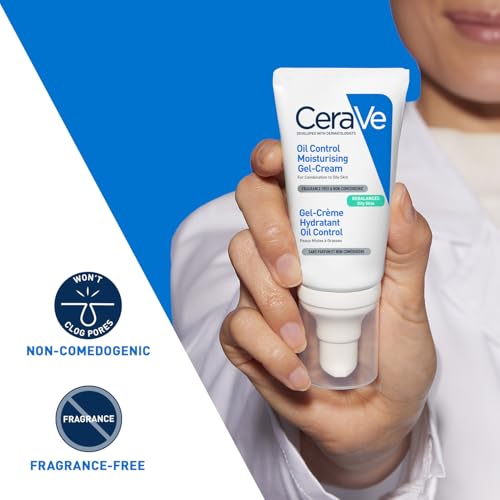 CeraVe Oil Control Gel Cream lightweight Moisturizer for Oily & Combination Skin with Ceramides, Hyaluronic Acid & Niacinamide | Dermatologist Recommended (52ml)