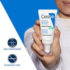 CeraVe Oil Control Gel Cream lightweight Moisturizer for Oily & Combination Skin with Ceramides, Hyaluronic Acid & Niacinamide | Dermatologist Recommended (52ml)