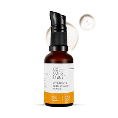 Deconstruct 10% Non-Irritating Vitamin C Face Serum For Glowing Skin|10% Vitamin C + 0.5% Ferulic Acid|Water Based Serum|Highly Stable Vitamin C Face Serum For Women And Men|Beginner Friendly|30 Ml