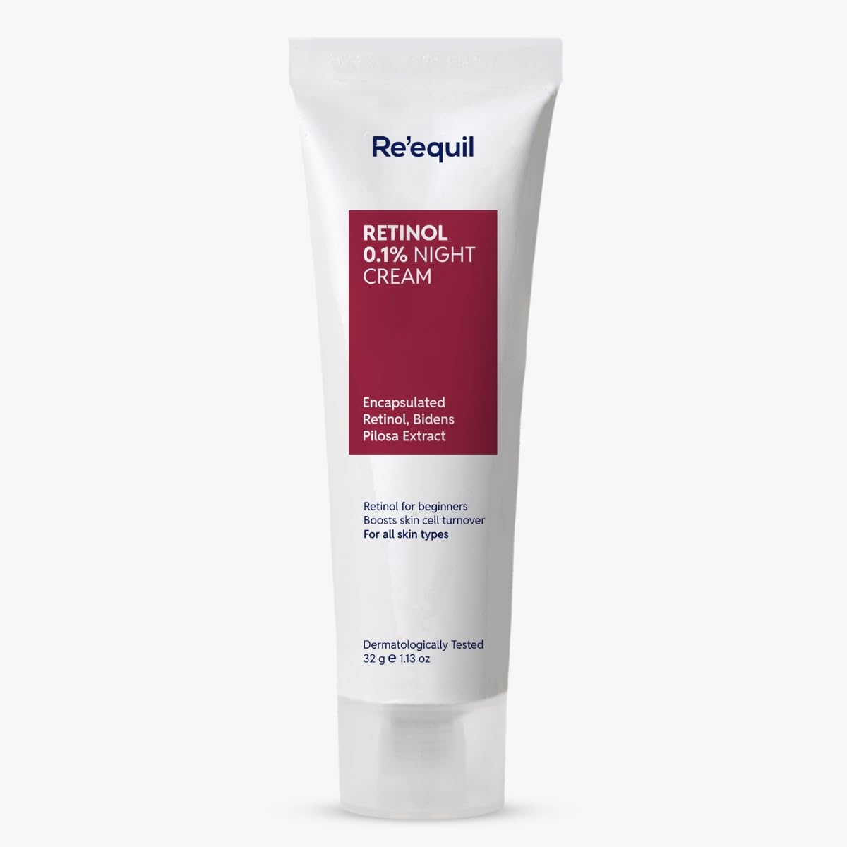 RE' EQUIL 0.1% Retinol Night Cream | Repairs Wrinkles & Fine Lines | Improves Skin Firmness | Beginner Friendly | All Skin Types | Anti Aging Cream For Women & Men 32G