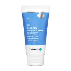 The Derma Co 1% Kojic Acid Face Wash | With Niacinamide & Alpha Arbutin | Reduces Dark Spots, Pigmentation & Blemishes | Cleanses & Brightens Skin | Non-Drying Formula | For All Skin Types | 150 ml
