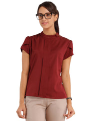 FableStreet Women Maroon Solid Top