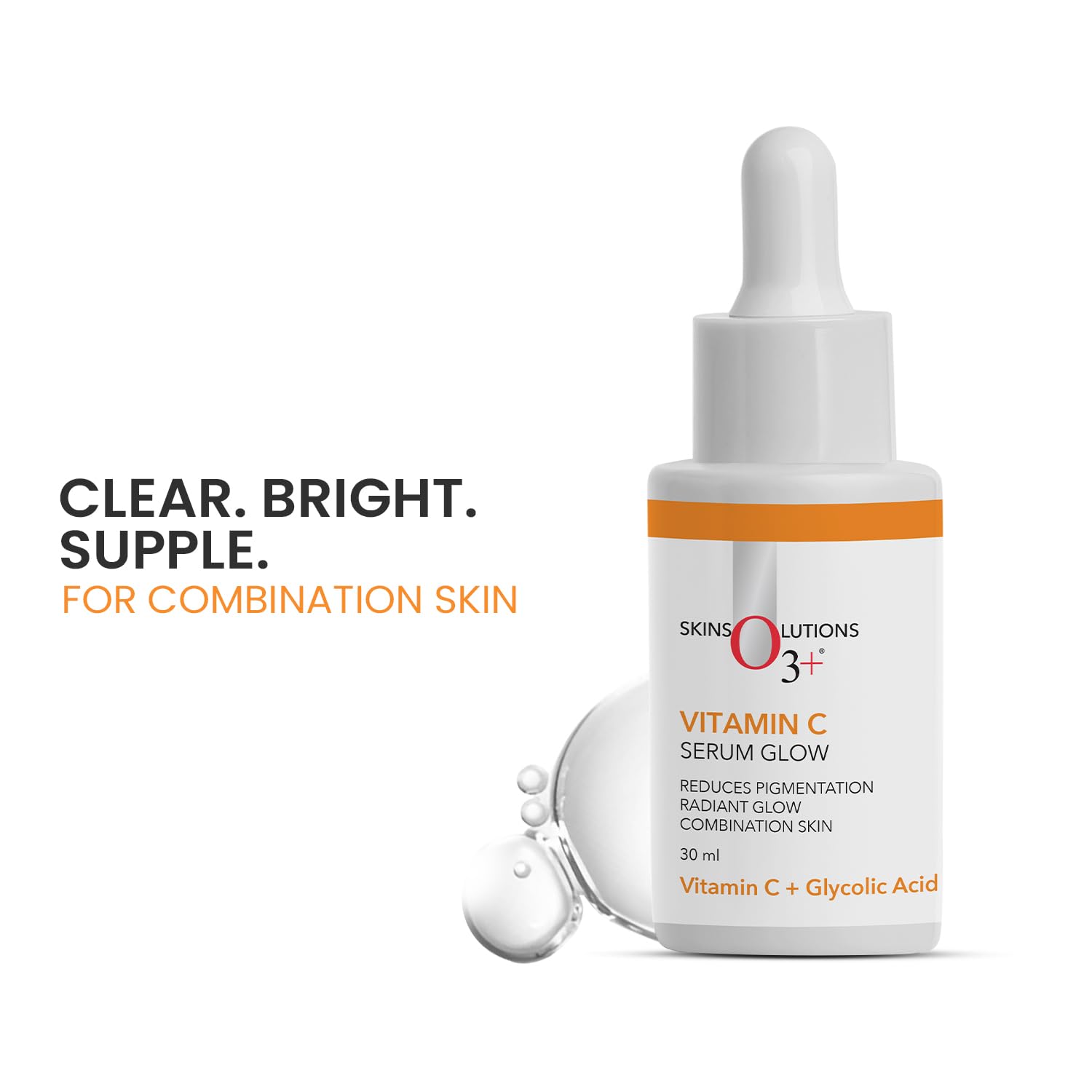 O3+ Vitamin C Face Serum Glow 30ml for Radiant Glowing Skin | Suitable for Combination Skin