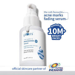 Plum 10% Niacinamide Serum with Rice Water 50ml | Provides Clear, Glowing & Brightening Skin | for Acne Prone, Combination, Oily & Sensitive Skin | Oil Control & Anti Acne Face Serum for Women & Men