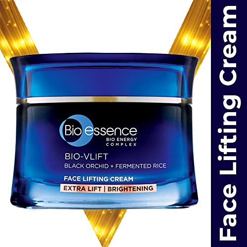 Bio-Essence Bio-Vlift Face Lifting Cream, Firming, Tightening, Double Chin Firming, Hyaluronic Acid, Fermented Rice, Niacinamide, Face Moisturizer for Women, Ideal for All Skin Types, Anti Ageing, 45g
