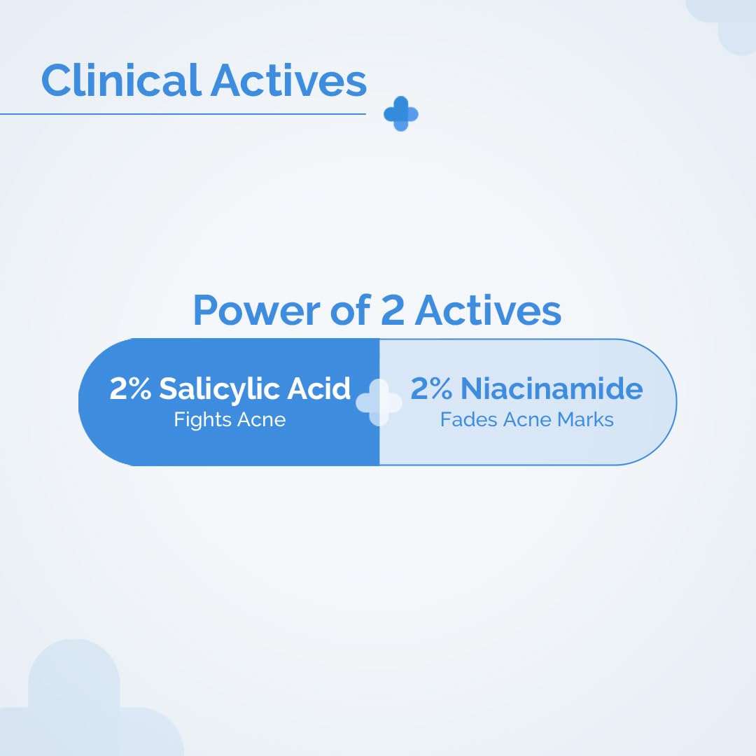 The Derma Co 2% Sali-Cinamide Anti-Acne Face Wash | With 2% Salicylic Acid & 2% Niacinamide I Treats Active Acne & Fades Marks I For Oily & Combination Skin I Power of 2 Actives | For Men & Women | 200 ml
