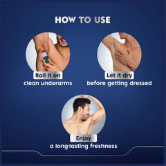 NIVEA MEN Fresh Power Underarm Roll-On Deodorant | 72 H Long Lasting Freshness | Fights bacteria and body odour | Fresh musk fragrance | 0% Alcohol | Dermatologically Approved & Paraben Free Formula | 50ml