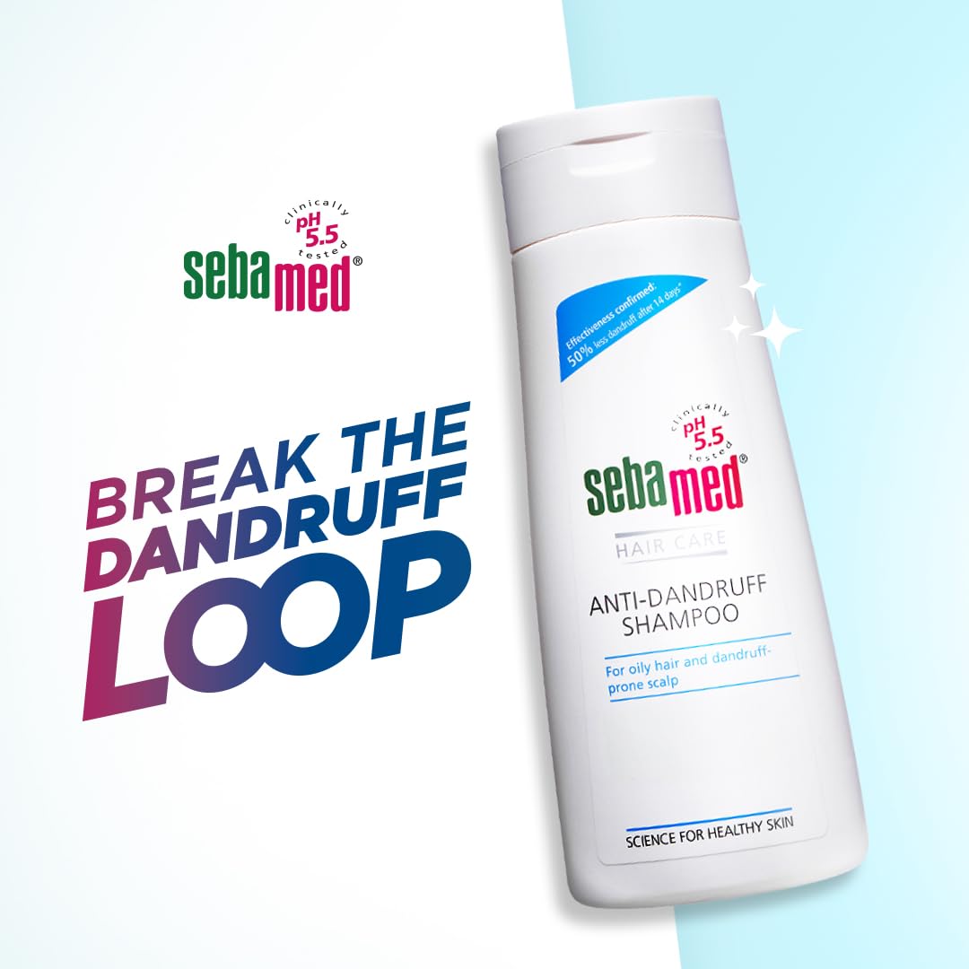 Sebamed Anti Dandruff Shampoo 200 ml | pH 5.5 | Reduces dandruff, scalp itching and irritation | Piroctone Olamine | Phthalates, SLS, Toxin and Parabens free | 50% dandruff reduction in 2 weeks