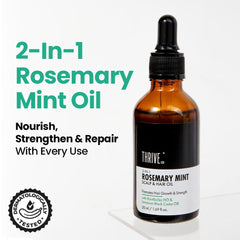 ThriveCo Rosemary Mint Hair Oil | For Hair Growth, Hair fall and Dandruff Control | Smoothens Dry Scalp & Split Ends | Suitable for both Men and Women |50ml