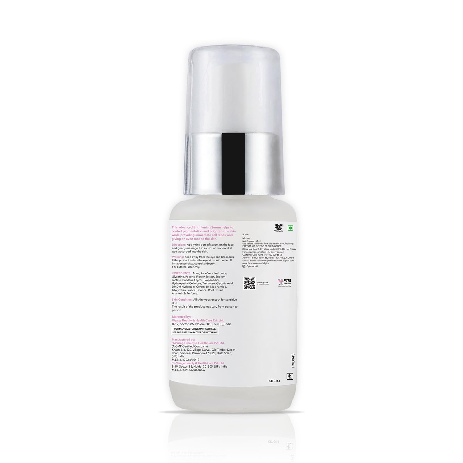 O3+ Brightening Face Serum 50ml with Ceramide, Niacinamide for Dullness, Fine Lines & Wrinkles | All Skin Types & Suitable for Men & Women