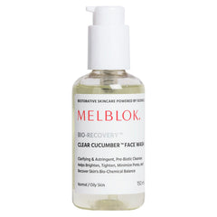 Melblok Bio-Recovery Clear Cucumber Face Wash 150ml | For Oily & Combination Skin| Oil Control, Pore Cleansing & Non-Drying Prebiotic Face Cleanser with Niacinamide