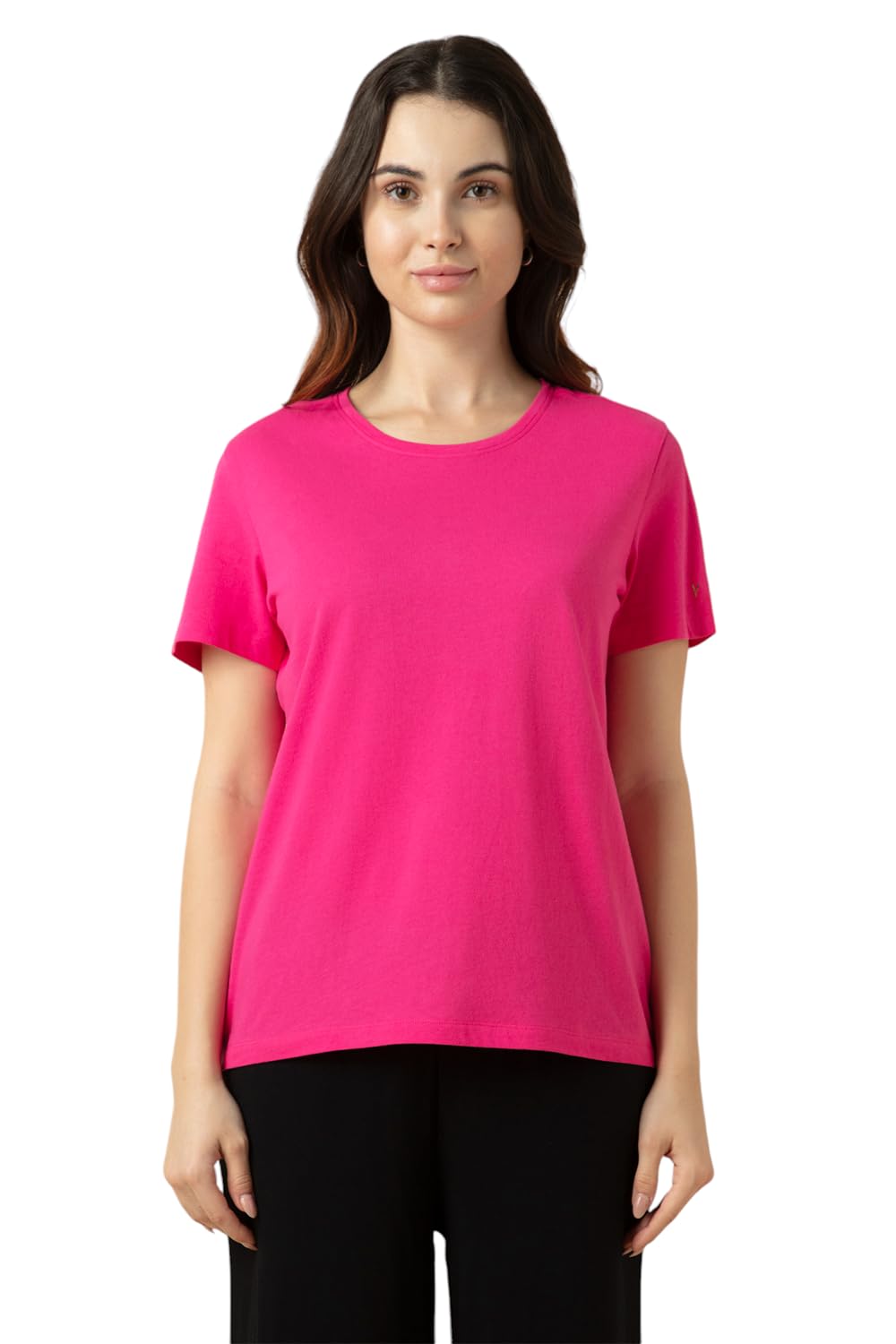 Van Heusen Women's Cotton Relaxed Fit Lounge T Shirt - Relax Fit, Round Neck, Short Sleeves