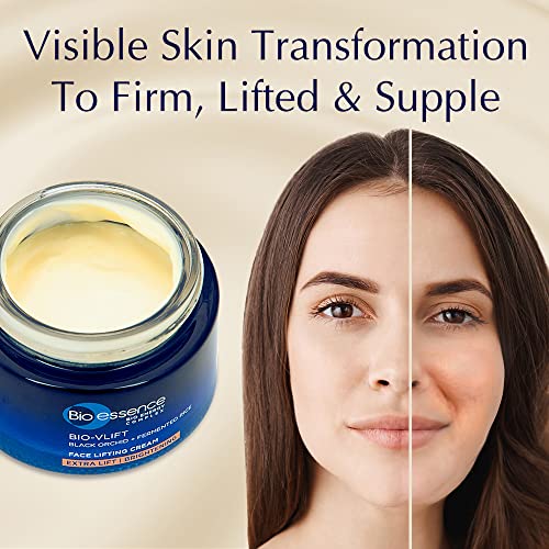 Bio-Essence Bio-Vlift Face Lifting Cream, Firming, Tightening, Double Chin Firming, Hyaluronic Acid, Fermented Rice, Niacinamide, Face Moisturizer for Women, Ideal for All Skin Types, Anti Ageing, 45g