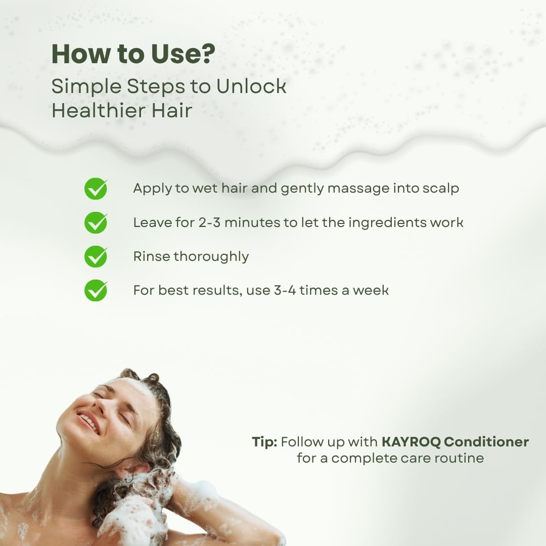 KAYROQ Rosemary Shampoo | 94% Stronger Hair | Enriched With Rosemary | Sulfate & Paraben Free | For Men & Women | 200 ML