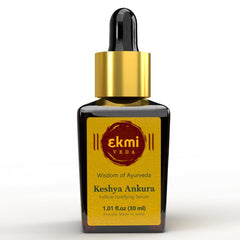 Ekmiveda Hair Growth DHT Blocker Serum with Redensyl, Procapil, Ayurvedic herbs, Amla, Brahmi, Capilia longa. Follicle stimulating serum. Hair loss treatment for women & men, thicker hair 1.01 fl oz