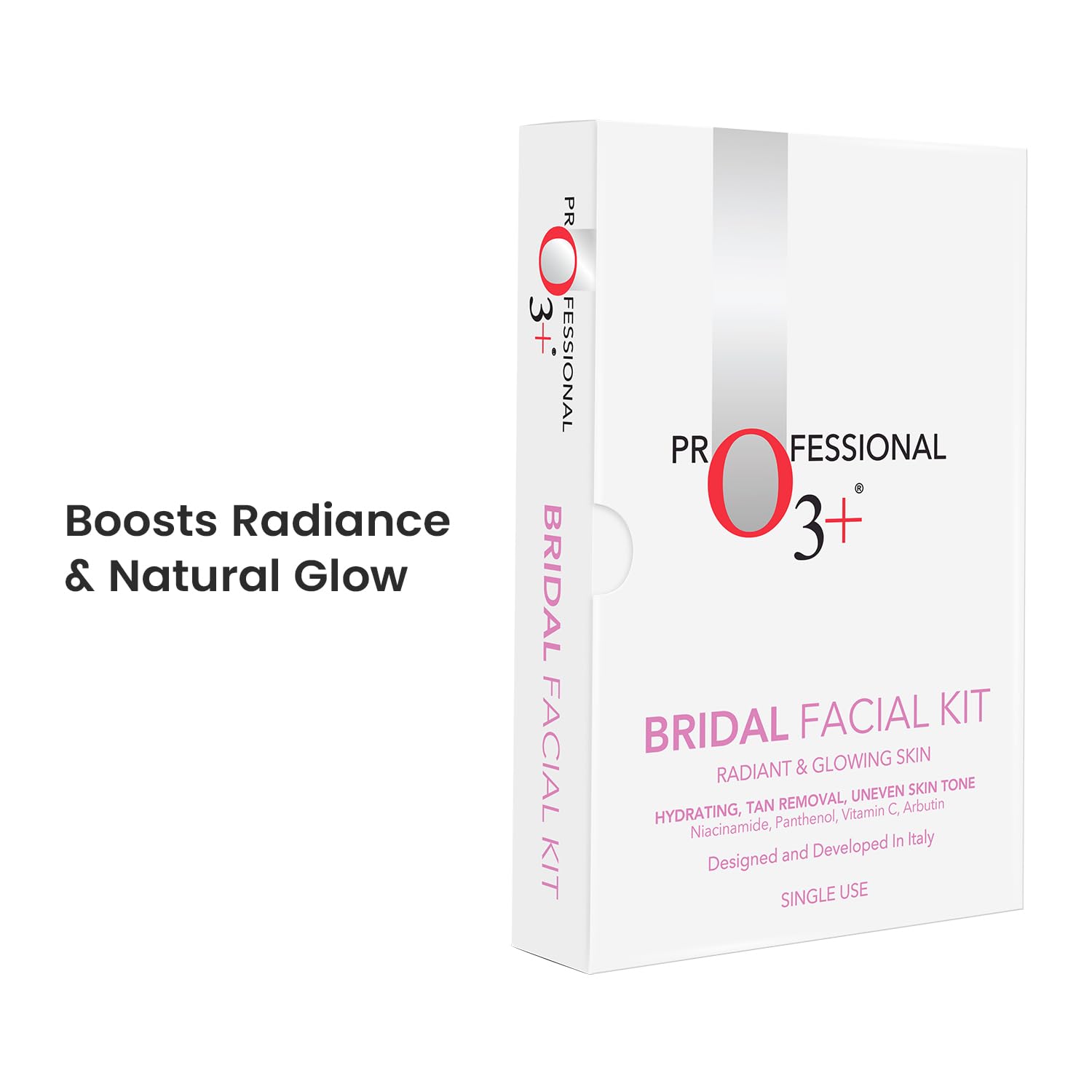O3+ Bridal Facial Kit for Radiant & Glowing Skin with Hyaluronic Acid, Glycolic Acid and Niacinamide - Ideal for All Skin Types (66g+75ml)