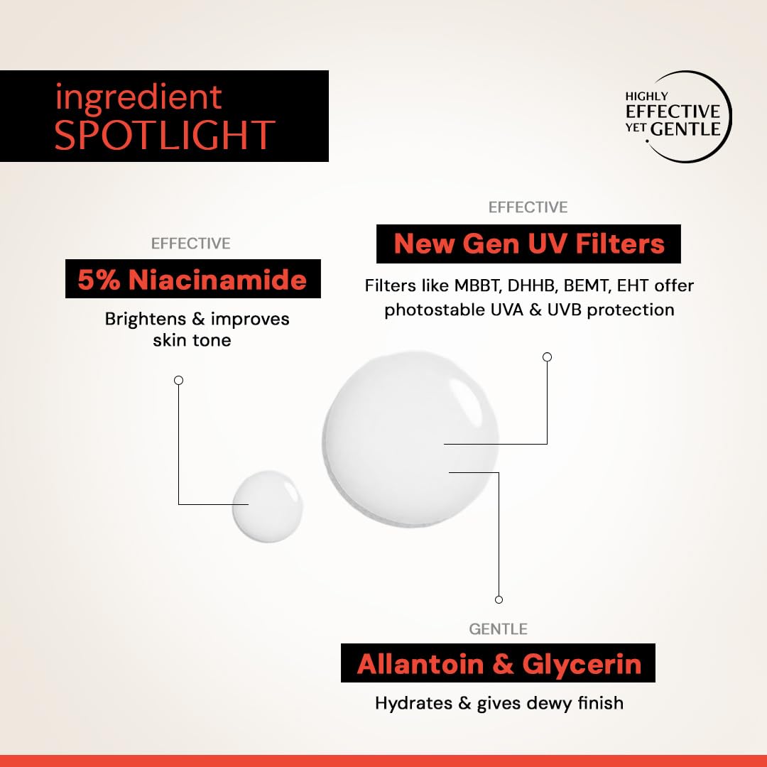 Deconstruct Fluid Brightening Sunscreen SPF 50+ PA++++ |Sunscreen with Niacinamide| Brightens Skin | Dewy finish| Gives glow| Lightweight, Quick absorb |For dry, oily,combination, normal skin |For Men & Women 50g