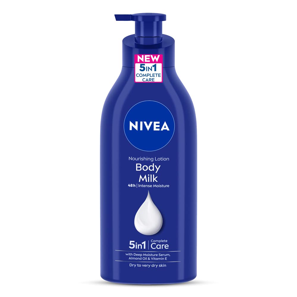 Nivea Body Lotion For Very Dry Skin, Nourishing Body Milk With 2X Almond Oil 72 H Moisturization, For Men & Women, 600 ml