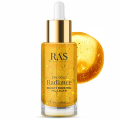 RAS Luxury Oils 24K Gold Radiance Elixir Face Serum for Glowing Skin & Skin Brightening | Face Oil | Nourish & Repair | Reduce Wrinkles , Acne & Dark Spots | ( 6 ml)