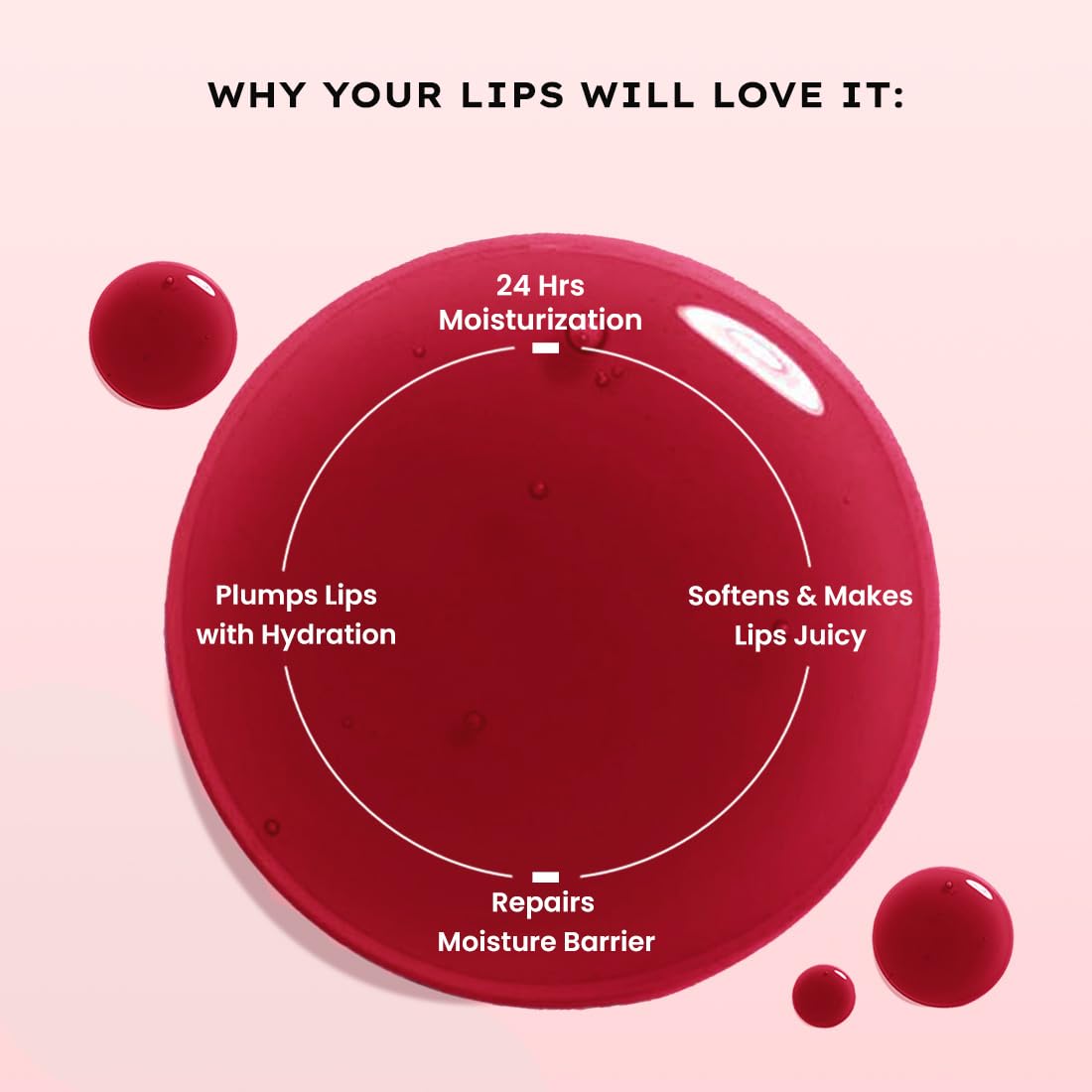 Hyphen Tinted Lip Balm | Brightens & Reduces Dark Lips & Pigmentation | 1% Vitamin E, Peptide & 2% Squalane | Winter Lip Care| 24H Moisturization for Dry & Chapped Lips | Jelly Glaze (Red Shade)- 10g