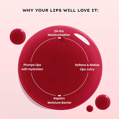 Hyphen Tinted Lip Balm | Brightens & Reduces Dark Lips & Pigmentation | 1% Vitamin E, Peptide & 2% Squalane | Winter Lip Care| 24H Moisturization for Dry & Chapped Lips | Jelly Glaze (Red Shade)- 10g
