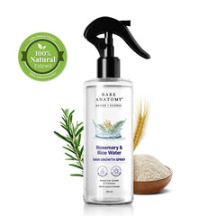 Bare Anatomy Nature X Science Rosemary Water Spray For Hair Growth & Thickness With Rice Water|100% Natural Extract|Soft & Smooth Hair|Controls Hairfall & Adds Shine|Non-Greasy & Fast Absorbing|200 Ml
