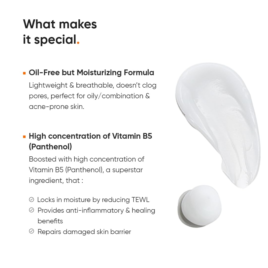Minimalist Dehydrated Skin Moisturizer with 10% Vitamin B5 for Oily & Acne-Prone Skin | Oil-Free Hydration & Lightweight Gel Formula for Damaged Barrier Repair | Fast-Absorbing & Non-Sticky Lightweight Winter Cream For Women & Men | Fragrance-Free | 50 gr
