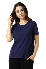 Van Heusen Women's Cotton Relaxed Fit Lounge T Shirt - Relax Fit, Round Neck, Short Sleeves