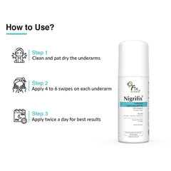 Fixderma Nigrifix Underarm Roll on with 6% AHA, Lactic Acid & 1% Mandelic Acid & Kojic Acid | Brightens Skin & Exfoliates Underarm | For All Skin Type, Men & Women - 60ml