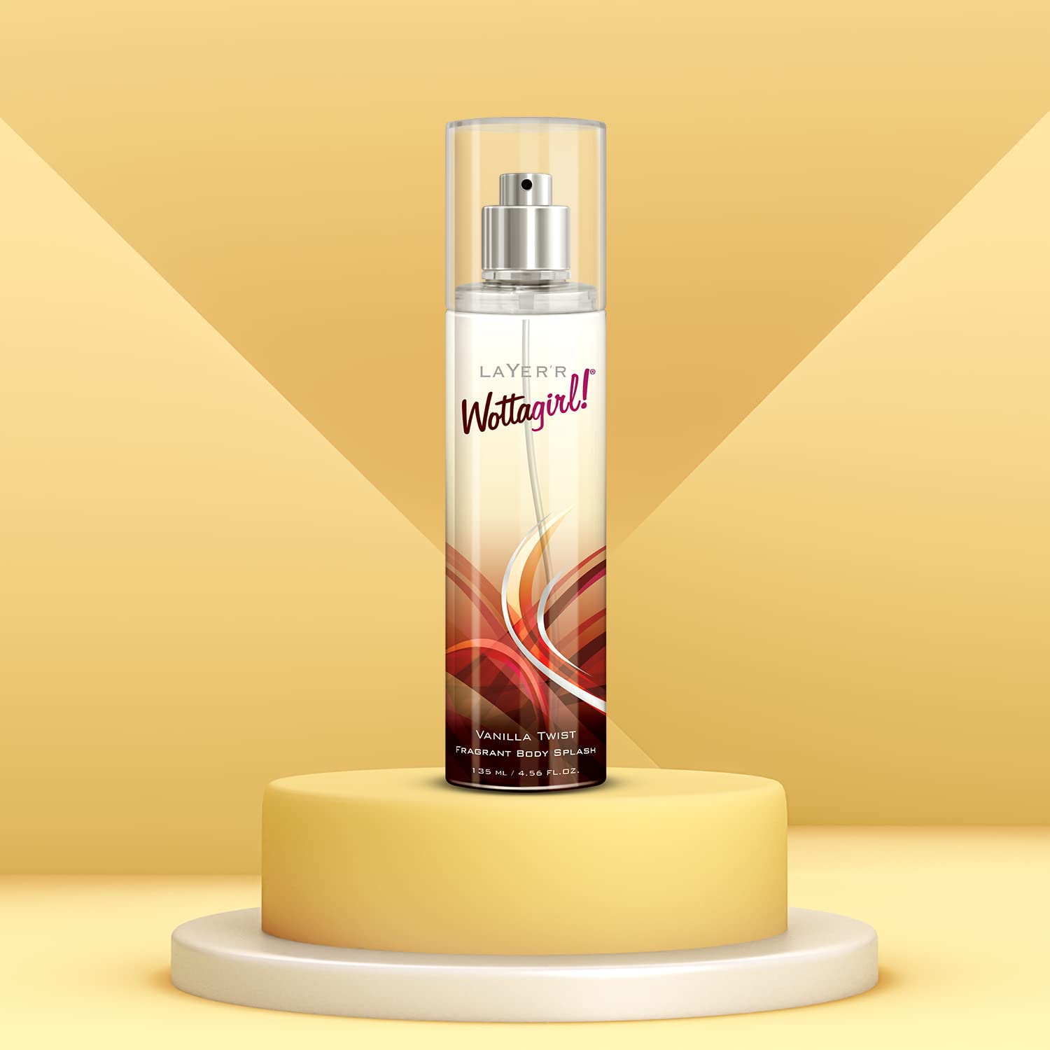 Layer'r Wottagirl Vanilla Twist Body Splash, 135ml | Long-Lasting Premium Mist Spray for Women | Dreamy Vanilla Scent | Everyday Wear | Refreshing & Skin-Friendly