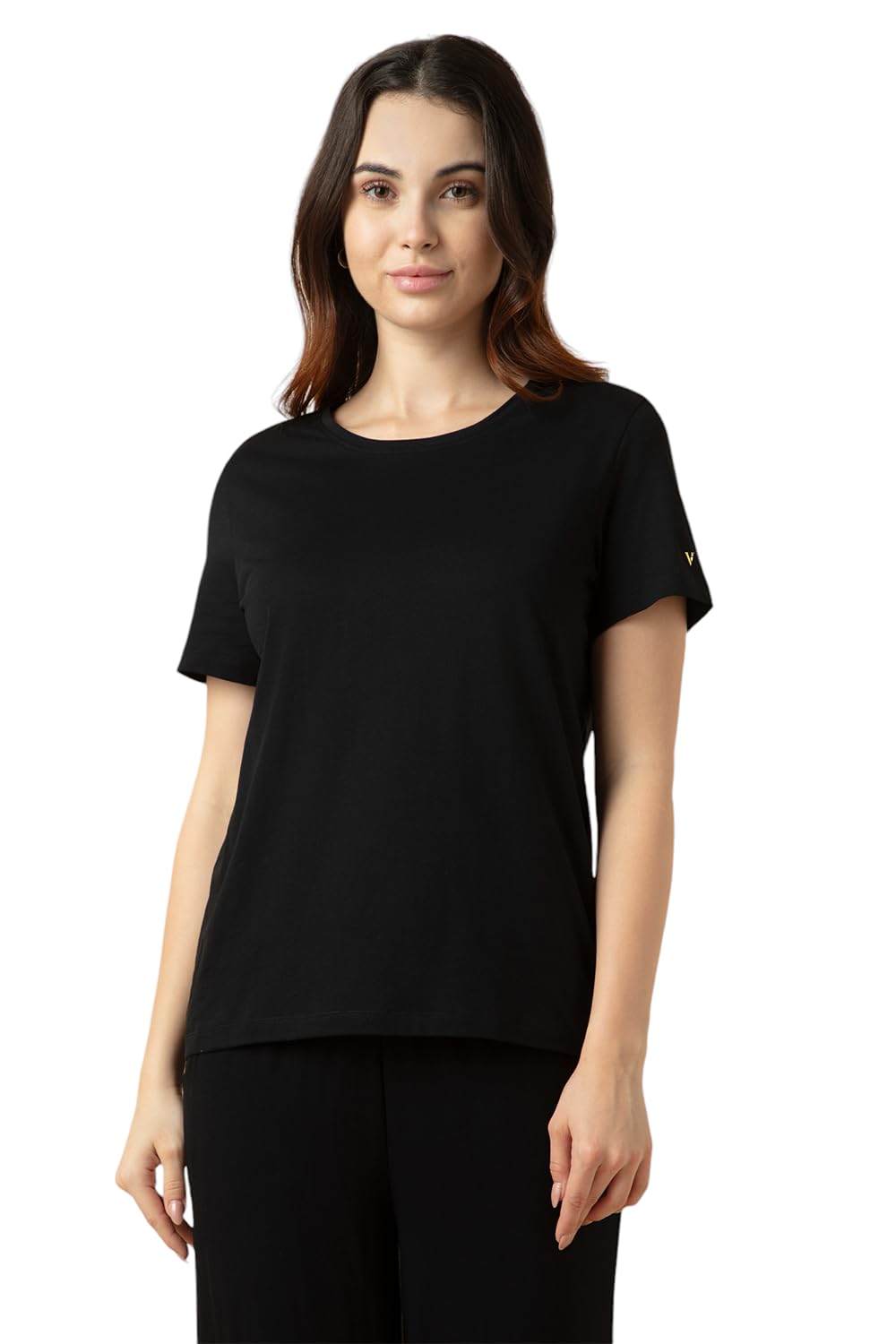 Van Heusen Women's Cotton Relaxed Fit Lounge T Shirt - Relax Fit, Round Neck, Short Sleeves