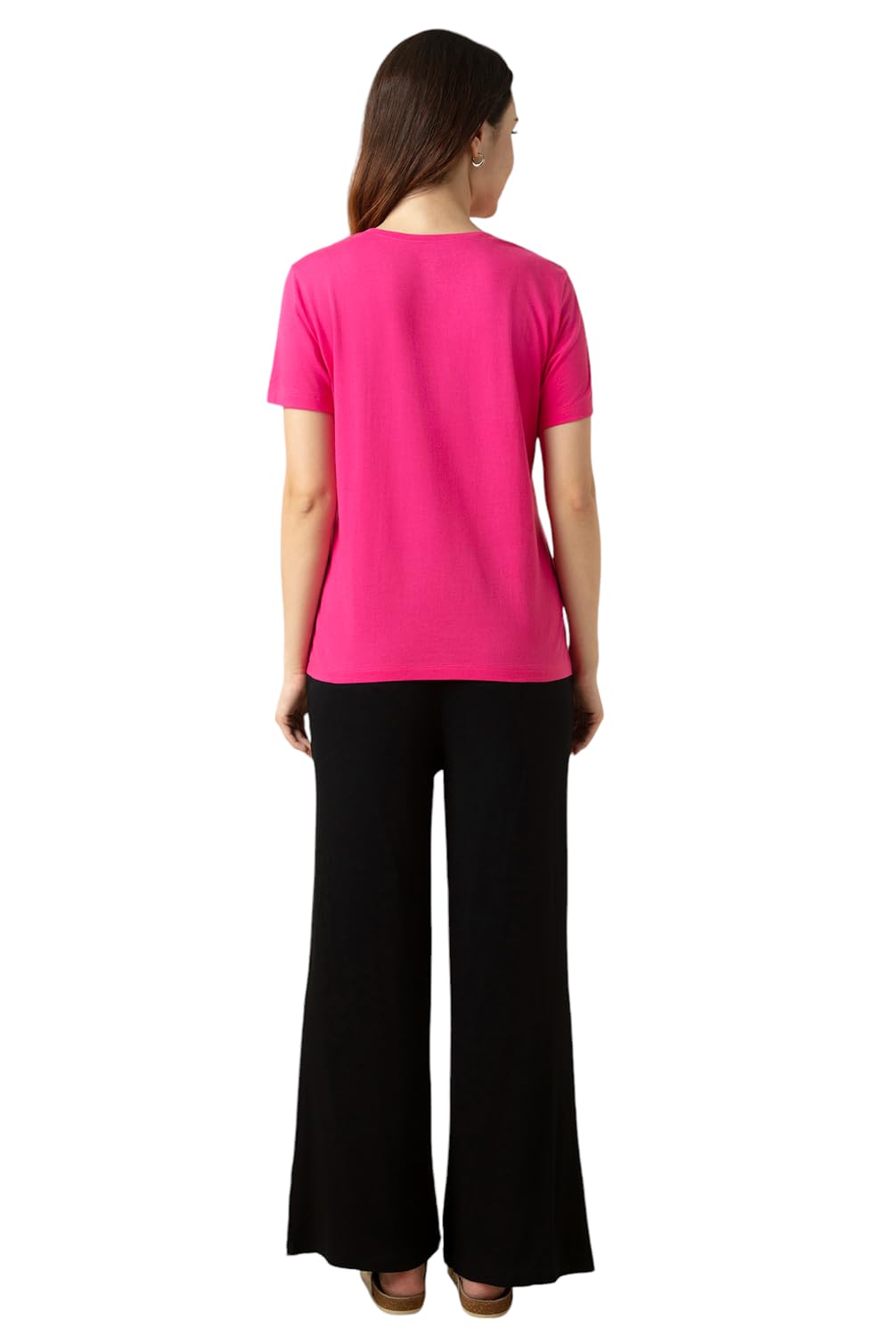 Van Heusen Women's Cotton Relaxed Fit Lounge T Shirt - Relax Fit, Round Neck, Short Sleeves