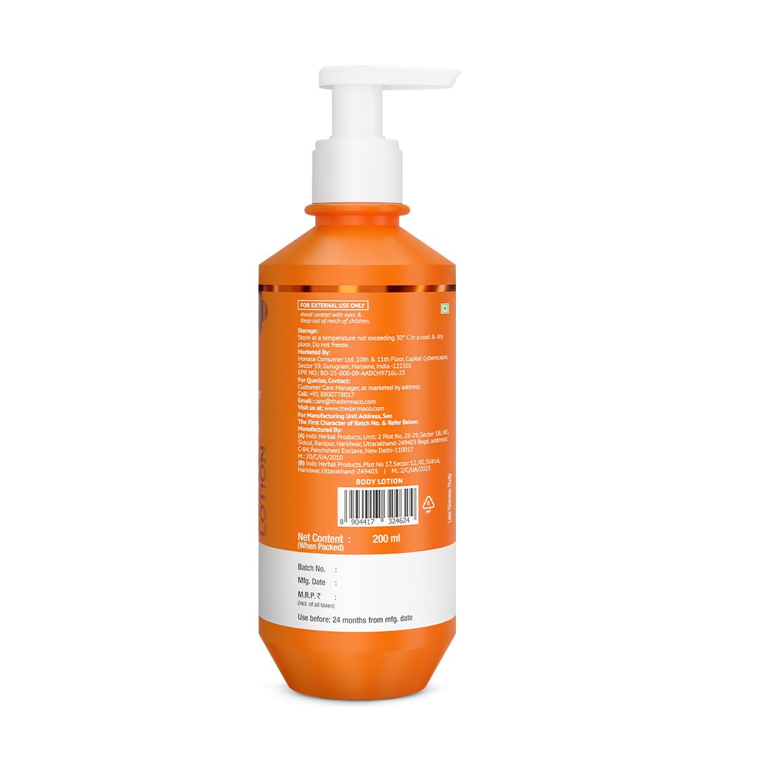 The Derma Co. 1% Hyaluronic Moisturizing Sunscreen Body lotion SPF 50 PA ++++ with 5% Niacinamide & 3% Glycerin | In-Vivo & In-Vitro Tested | With Broad Spectrum UVA & UVB Protection | 200ml