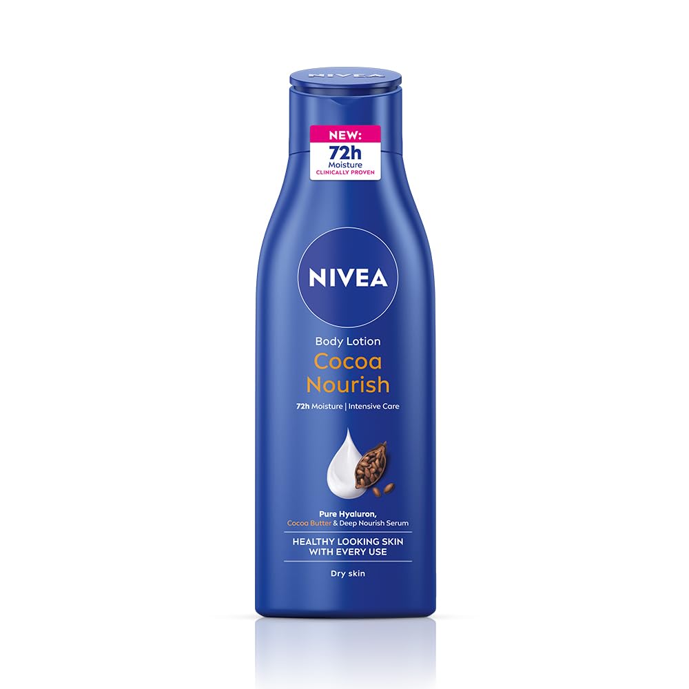 NIVEA Cocoa Nourish 200ml Body Lotion with Deep Moisture Serum| 48 H Moisturization | With Cocoa Butter & Coconut Oil | Non Greasy & Healthy Looking Skin |For Very Dry Skin