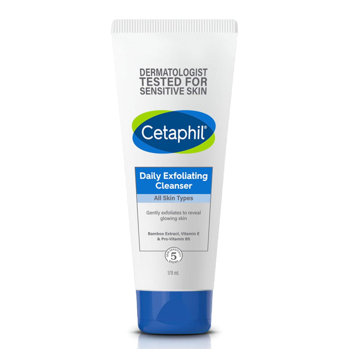 Cetaphil Daily Exfoliating Cleanser 178 ml for Normal, Dry & Oily Skin,Scrub For Glowing Skin, Non-irritating