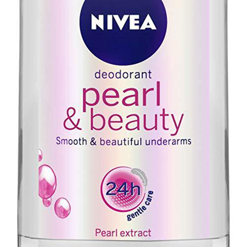 NIVEA Pearl and Beauty 50ml Deo Underarm Roll On | With Pearl Extracts & Avocado Oil | 72 H Long Lasting Floral Scent | 0% Alcohol and Dermat Approved | For Women