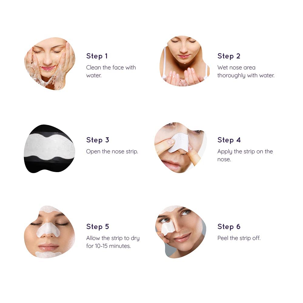 Sanfe Deep Purifying Nose Strips for Women & Men - With Fuji Green Tea & Witch Hazel extracts | Removes Whiteheads | Blackheads and cleanses pores (Pack of 6) | Instant Result