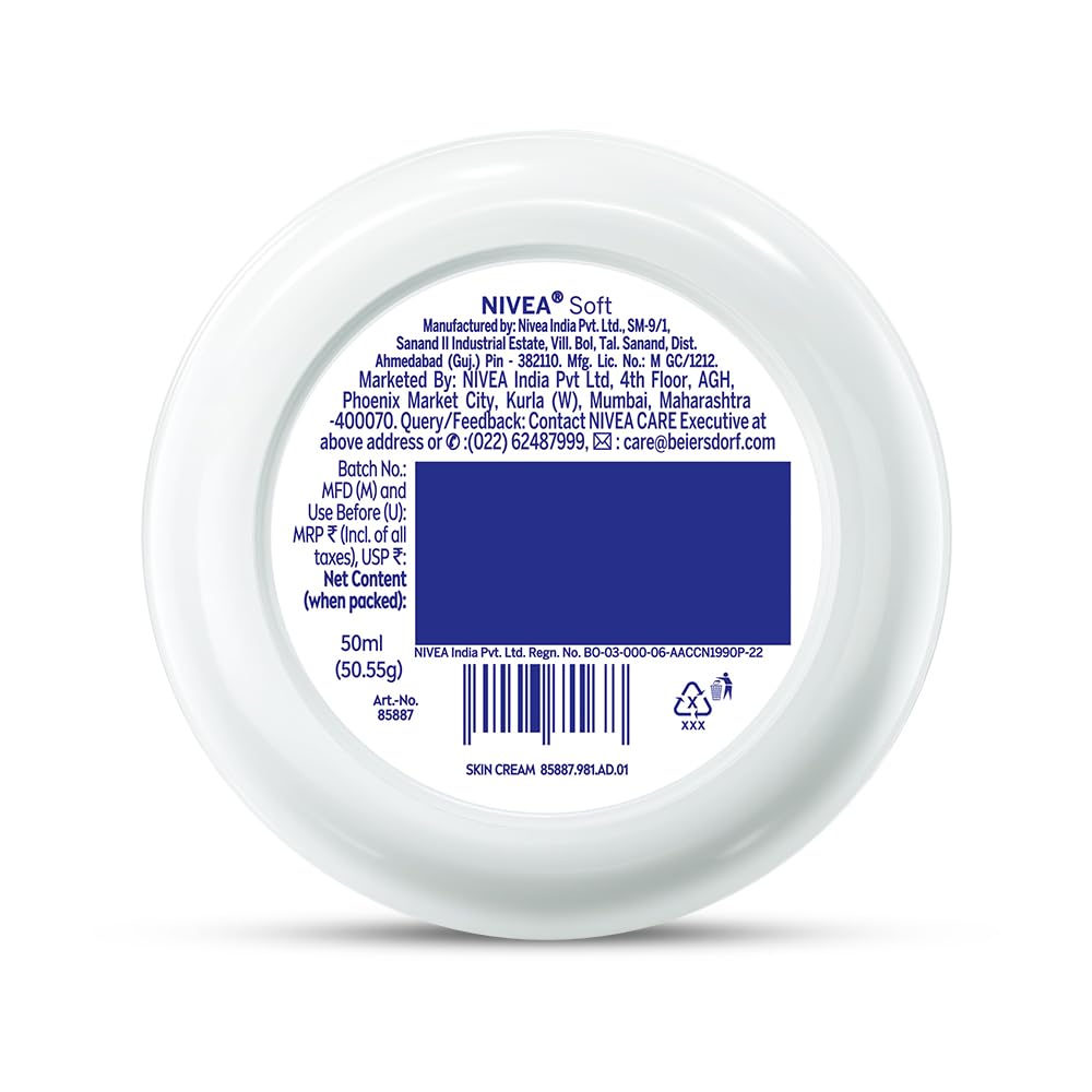 NIVEA Soft Daily SPF 15 Moisturizer | 88% UV Protection | Face & Body Cream for Healthy Glow in 5 Days | No White Cast | Vitamin E & Shea Butter | Lightweight, Quick Absorbing | 72H Hydration | 50ml